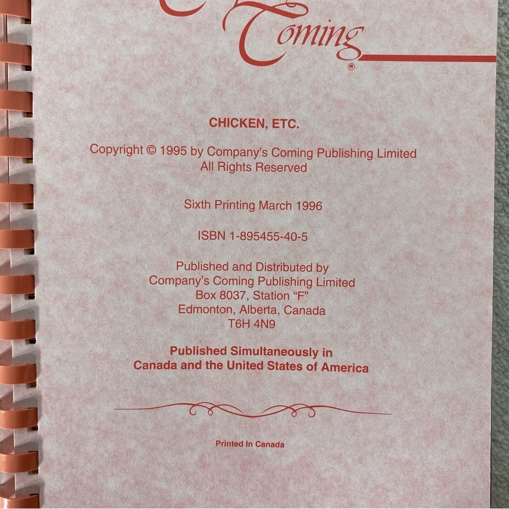 5/$35 Vintage Company’s Coming Chicken Etc. Recipes Cookbook - Picture 4 of 12